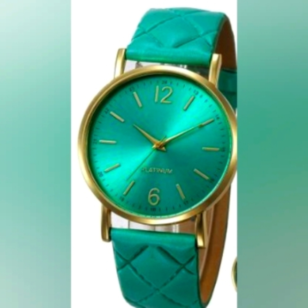 NWT Premium analogue quartz movement alloy/vegan leather watch
